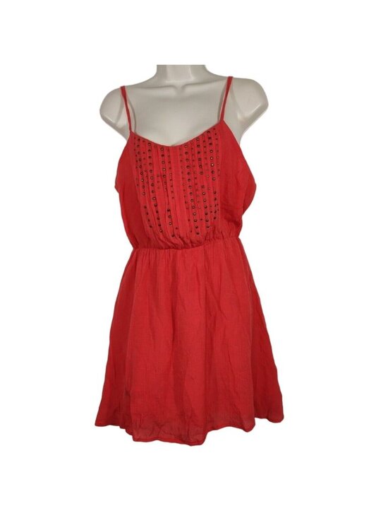 Lucca Couture Dresses & Skirts - Lucca Couture Lined Crinkle Dress Sundress Women Size M Red-Orange MISSING STUDS